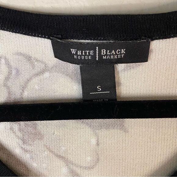 WHBM Cream and Black Floral Cardigan Sz S - Picture 5 of 6
